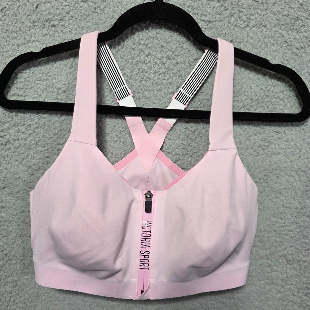 Victoria Sport Women Sports Bra 34D Pink Wired Inside Cup Front‎ Closure